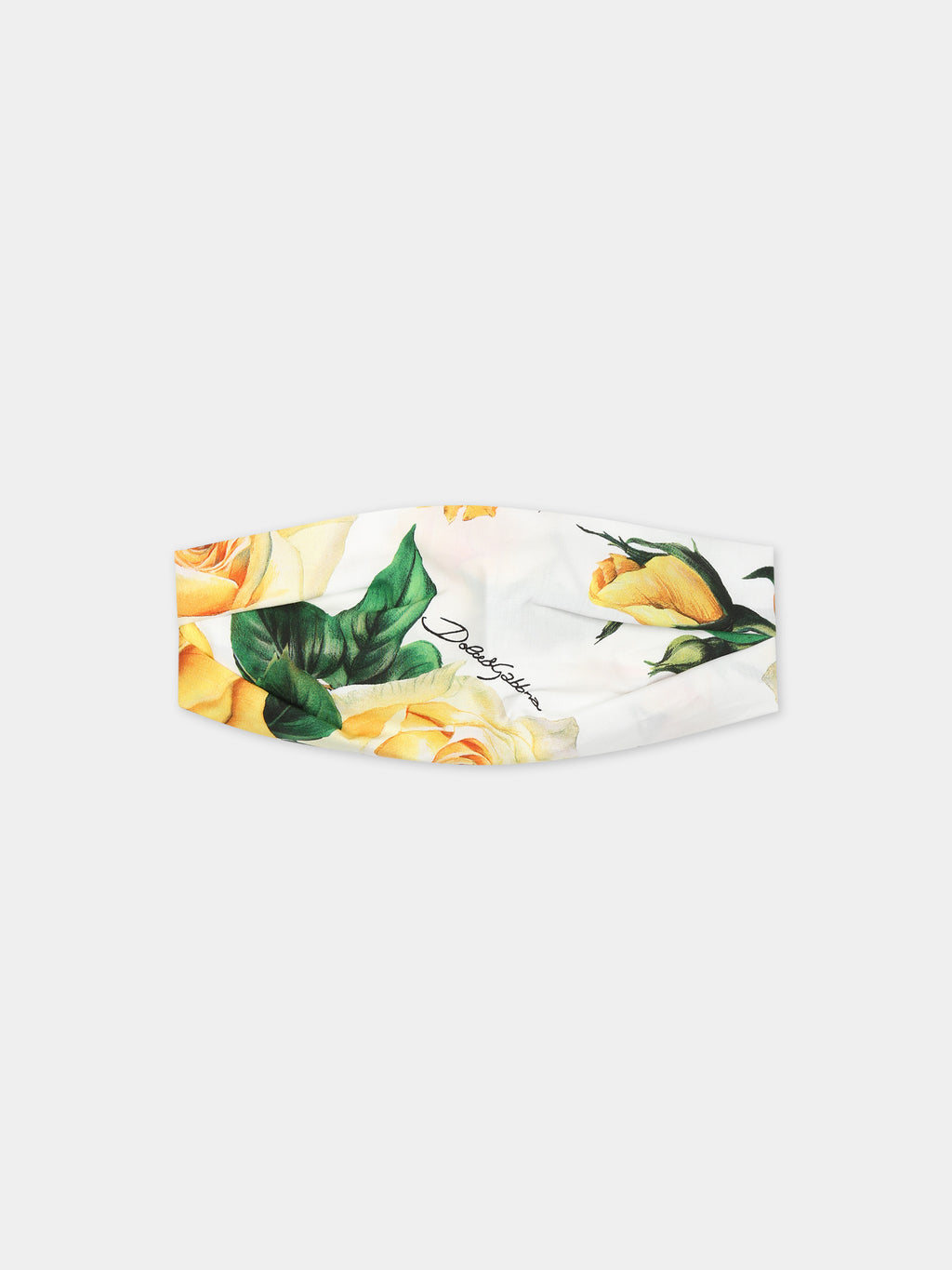 Bandeau blanc pour bébé fille à motif fleuri